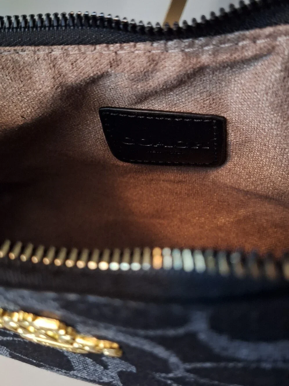 Coach Black and Gray Signature Jacquard Shoulder Bag